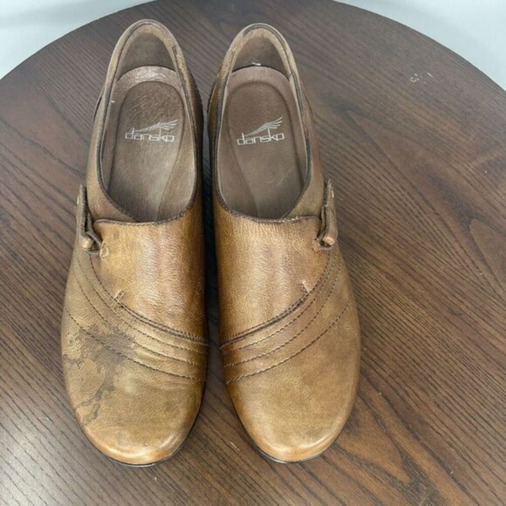 Dansko Franny Shoes Women's 40 / 9.5 Brown Leather Round Toe Slip On 5500160200 - Picture 12 of 16